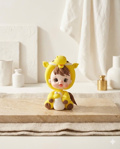 Chibi em bé ngựa màu vàng