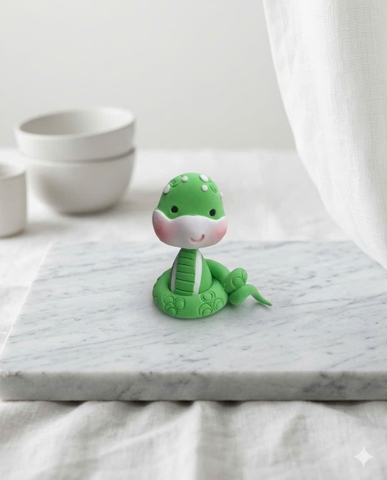 Chibi bé rắn thú xanh lá