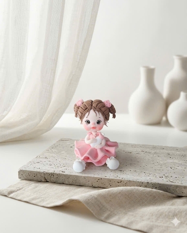 Chibi em bé váy hồng  2 lớp