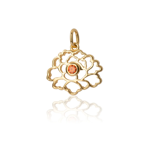 Charm - Hoa mẫu đơn - Vàng đá cam (Tang Flower)