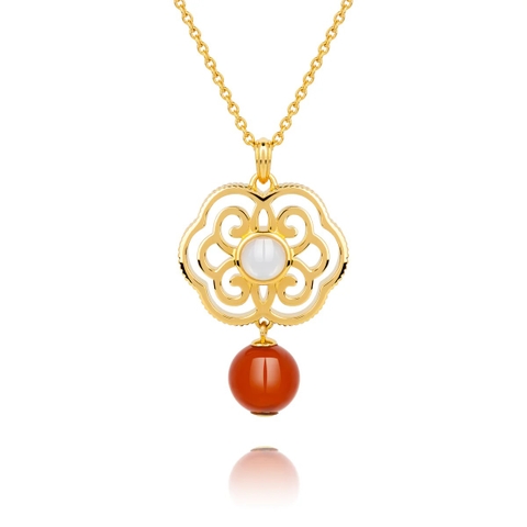 Dây chuyền - Cam (Blissful Ruyi-Carnelian)