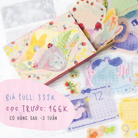 [PRE-ORDER] Lịch Tháng Flake Sticker 2027 Dodolulu - kèm theo 15 Flake Stickers Hình