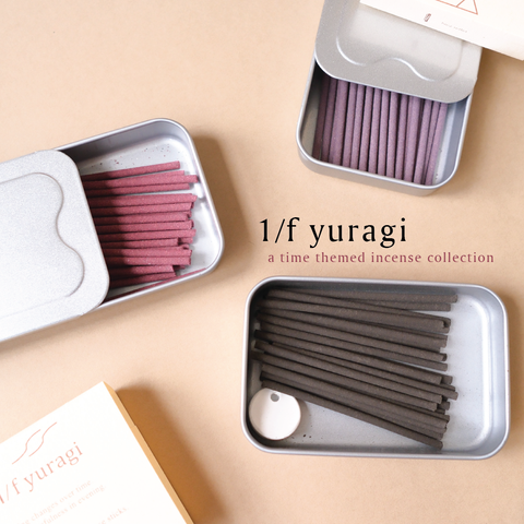 Nhang thơm tinh dầu cao cấp Yuragi - kèm hộp thiếc và chân đế - Short Stick from Kyoto