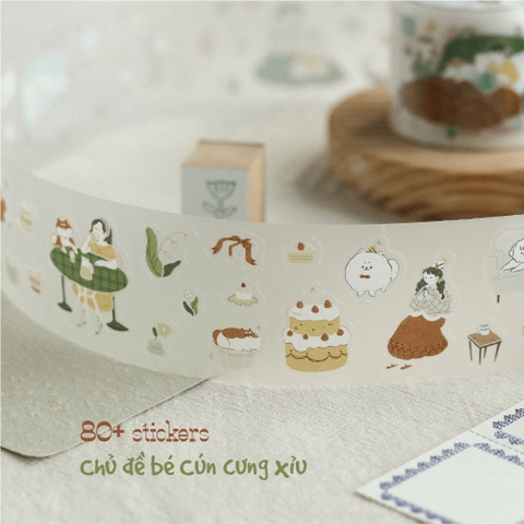 Stickers PET bế sẵn 'Uchi no Wanchan' by teayoushop