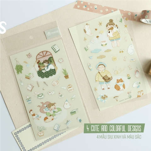 Sticker Palette series | Chất PET | Vân mực nổi by teayoushop
