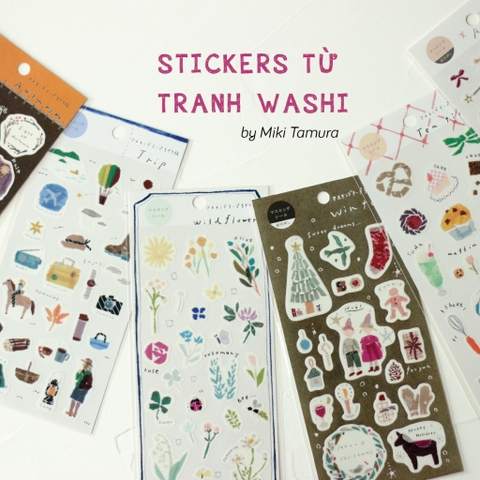 Stickers tranh washi by Miki Tamura
