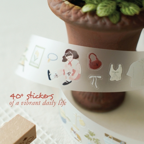 Palette Life 1 - PET Tape Stickers  hình dán bế sẵn | by teayoushop