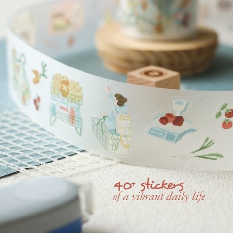 Palette Life 2- PET Tape Stickers hình dán bế sẵn | by teayoushop
