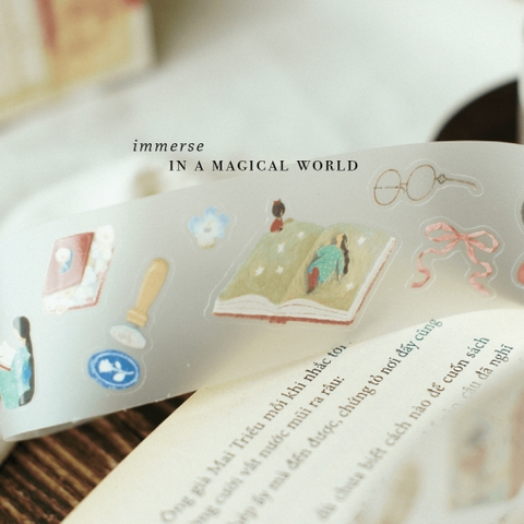 PET Tape Stickers - hình dán bế sẵn 'The Enchanted Library' by teayoushop