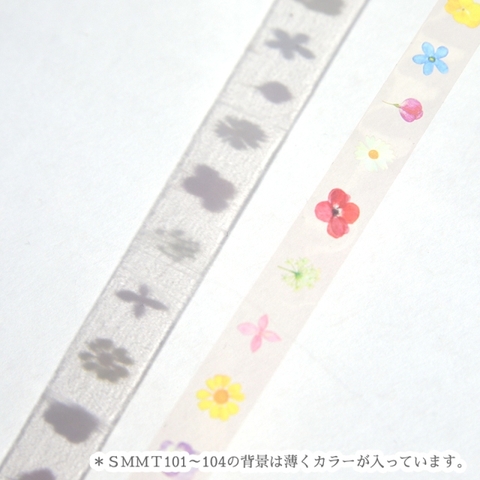 Các mẫu clear tape (chất PET trong suốt) chủ đề hoa lá ép khô | hãng Ryuryu Nhật Bản