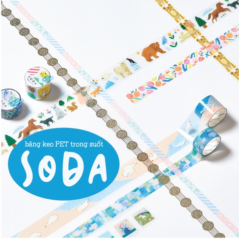 [2024] Các mẫu mới băng keo trang trí trong suốt  SODA by Hitotoki
