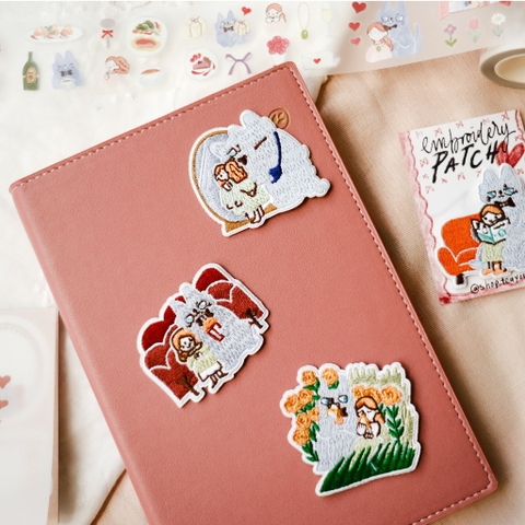Hình thêu dạng pin cài/ pin ủi - Neko Boyfriend| teayoushop