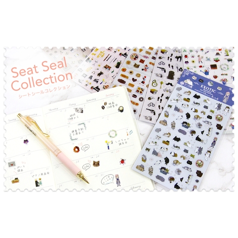 Các mẫu sticker sheet mini chất PET | hãng Shinzi Katoh Nhật Bản