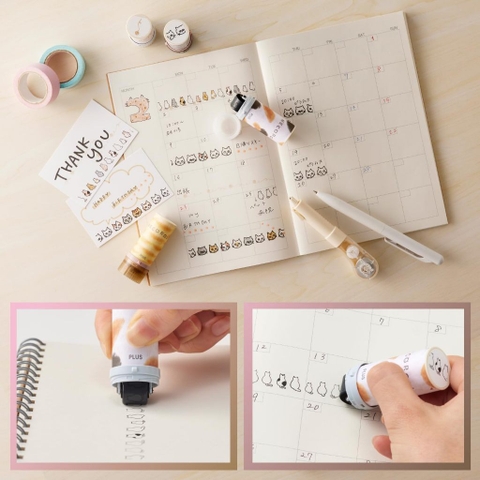 Các mẫu stamp trang trí dạng con lăn Neco Roll | Chính hãng Plus Nhật Bản