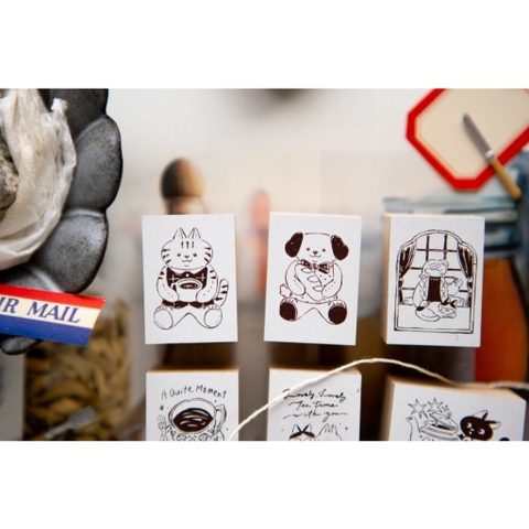 Các mẫu con dấu gỗ Series Tea Room hãng OURS | Chính hãng Taiwan