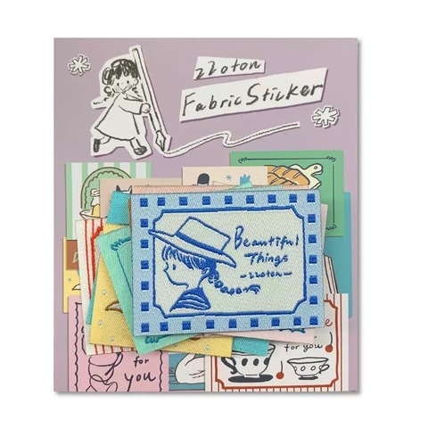Set 10 sticker tag thêu vải hãng Molinta