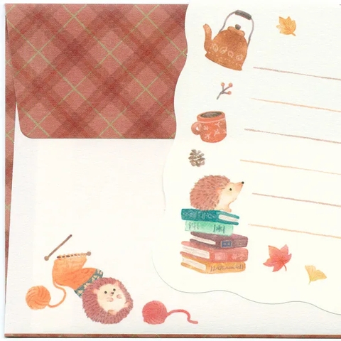 Letter Set chủ đề Autumn | 6 tờ thư + 3 phong bì | Hãng NB Nhật Bản