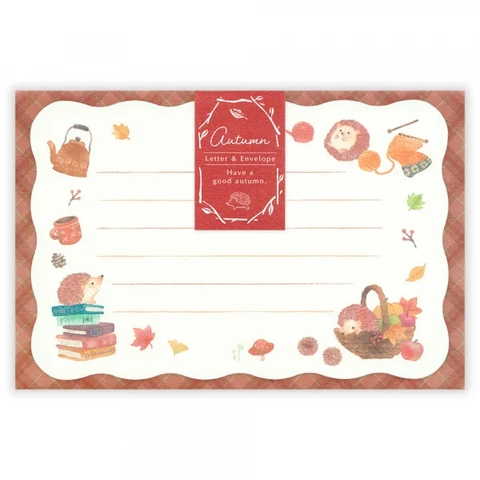 Letter Set chủ đề Autumn | 6 tờ thư + 3 phong bì | Hãng NB Nhật Bản