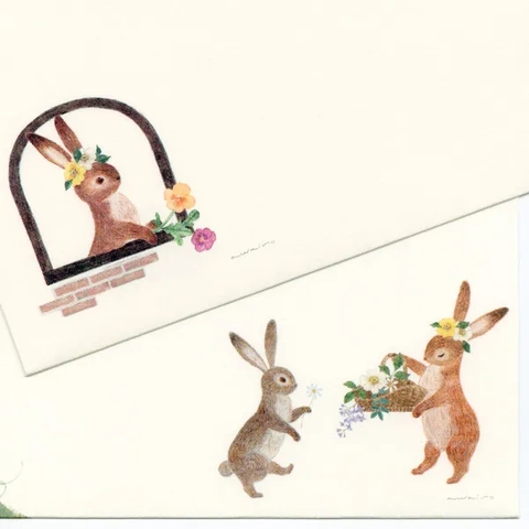 Letter set RESSA Panda Book - 4 tờ thư và 2 phong bì - hãng NB Nhật Bản