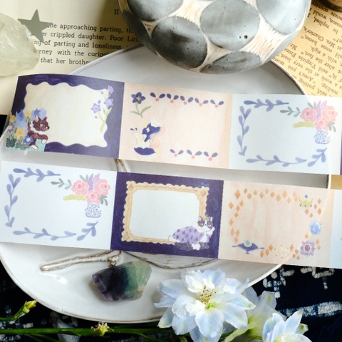 Giấy note cuộn chất Tracing (giấy can) - bế sẵn Cat and Stars Ver A và B | original by teayoushop
