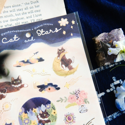 Sticker Sheet chất Tracing Paper kèm nhũ vàng 