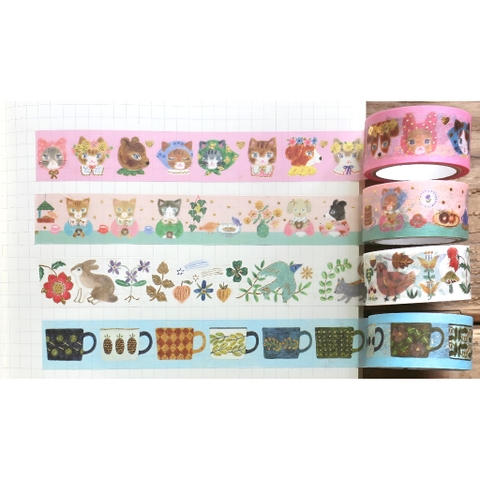 Chiết chu kì 1 m | các mẫu washi nhũ hãng Cozyca Nhật Bản