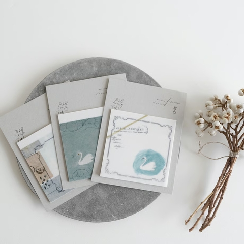 [Chiết lẻ 6 tờ] Các mẫu note giấy can có đế keo hãng Yohaku | Nhập từ Sapporo Nhật Bản