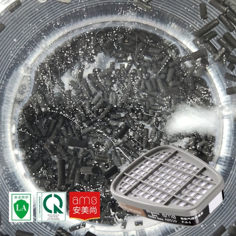 Phin lọc độc A8510 (đôi 2 cái, thương hiệu AMS khí hữu cơ sơn, xăng, aceton CE 2834 EN14387:2021 và GB2890-2022 cho mặt nạ đôi)