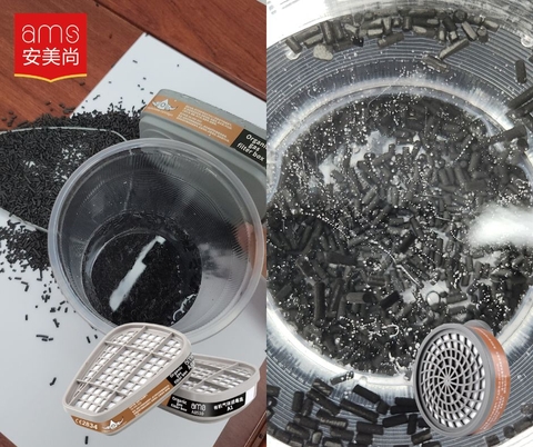 Phin lọc khí hữu cơ AMS cho Mặt nạ phòng độc Hàn Quốc dùng 2 phin lọc Dobu Cherry