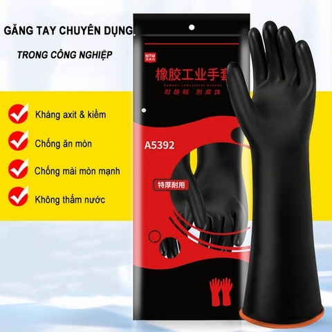 Găng tay chống hóa chất axit kiềm A5392 dài 45cm