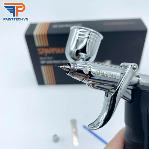 Bút phun sơn Lỗ phun: 0.35 mm  Cò súng: Hoạt động kép  Cốc đựng sơn: 7ml - 15 ml  Xuất xứ: Taiwan