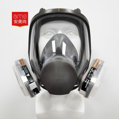 Bộ mặt nạ chống độc toàn mặt A680+A8510+2xA8501+2xA8502 (Thương hiệu: Ams, Full face, bằng cao su silicon, Đóng Hộp 1 chiếc)