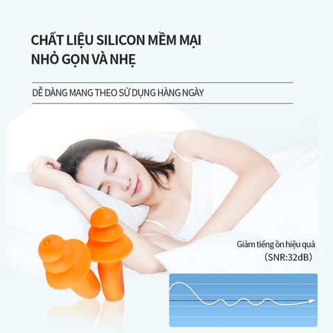 Nút bịt tai chống ồn TPR, quy cách 311x (32dB. CE, EN. Hộp 100 cái)