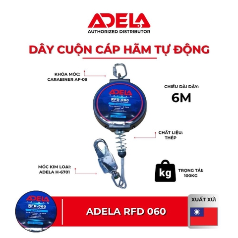 ADELA RFD – cuộn cáp hãm tự động đô cao dây đai an toàn