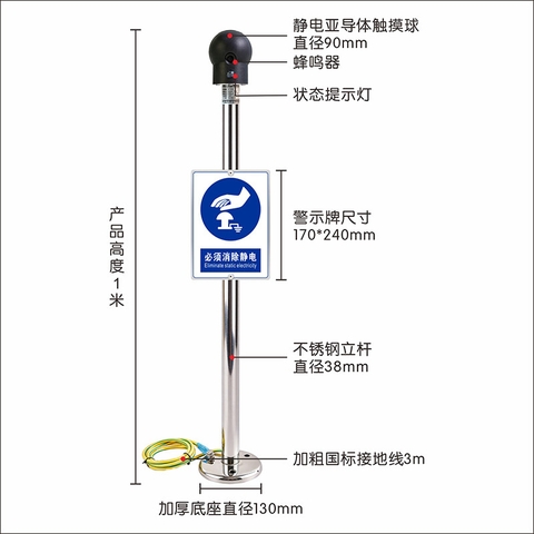 中电高科 ZD-PSA（壁挂式）防爆人体静电释放器（带声光报警提示）Phòng sạch