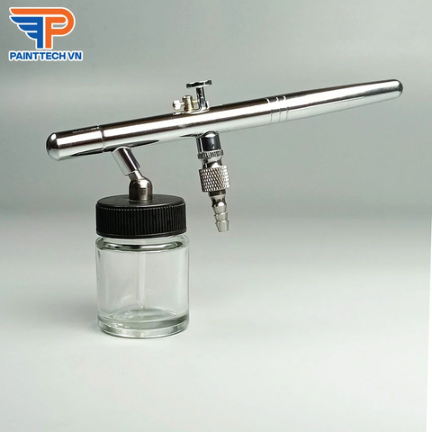 Bút phun sơn  Lỗ phun: 0.35 mm  Độ rộng vệt phun: 1-30 mm  Cốc đựng sơn: 5ml - 22ml  Cò súng: Hoạt động kép súng phun sơn