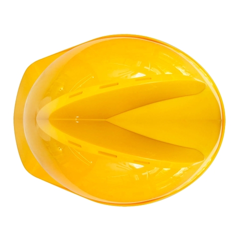 V型带透气孔安全帽，包印刷 (黄色,顶) Mũ bảo hộ VP-HE02-V-Vàng (Có thoáng khí, không xốp)  + IN LOGO