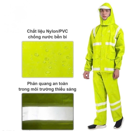 Bộ quần áo mưa chống thấm dạng quần và áo