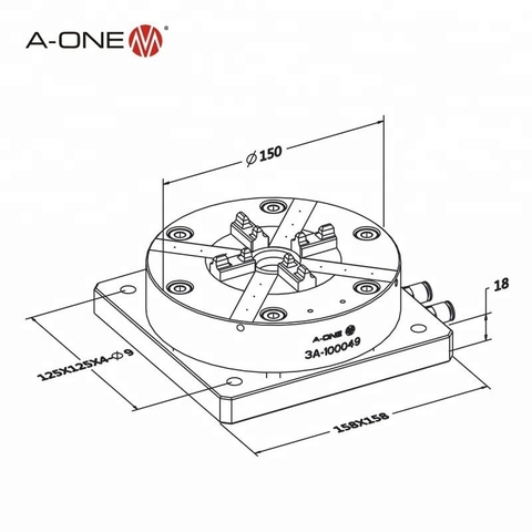 Đầu Kẹp Khí Nén 150 A-ONE 3A-100050