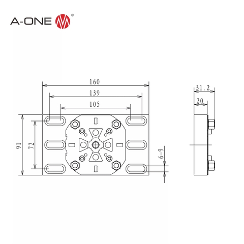 Đế gá phẳng thép A-ONE 3A-520132 | Steel flat holder
