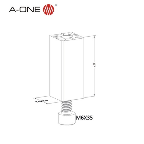 Giá đỡ điện cực thẳng A-ONE 3A-300083 | Straight Holder 15×15×37mm