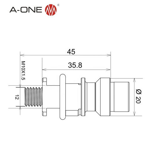 Chốt kẹp tự động F/A Inox A-ONE 3A-400083 | Chucking Spigot F/A Inox