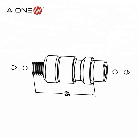 Chốt kẹp EDM có lỗ xả A-ONE 3A-400039 | Chucking Spigot F/M