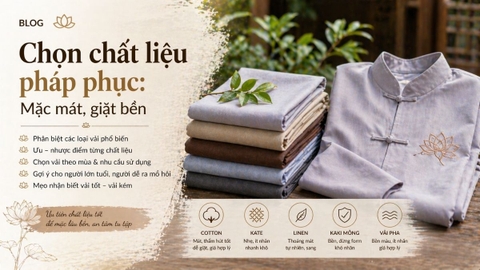 Chọn chất liệu pháp phục: Mặc mát, giặt bền, dùng lâu vẫn đẹp