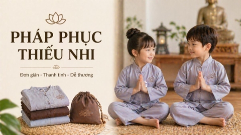 Pháp phục thiếu nhi: Để con vừa ngoan, vừa dễ vận động khi đi chùa