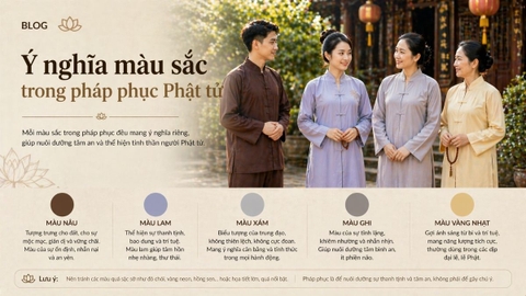Ý nghĩa màu sắc trong pháp phục Phật tử: Chọn màu để tâm an và trang nghiêm