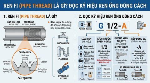 Ren Fi (Pipe Thread) Là Gì? Đọc Ký Hiệu Ren Ống Đúng Cách