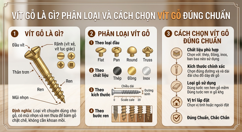 Vít Gỗ Là Gì? Phân Loại Và Cách Chọn Vít Gỗ Đúng Chuẩn