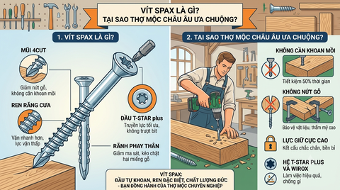Vít SPAX Là Gì? Tại Sao Thợ Mộc Châu Âu Ưa Chuộng?