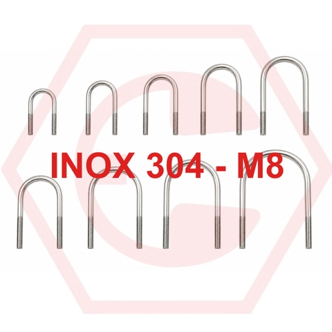 Cùm U 304 M8 ( đường kính 8mm)